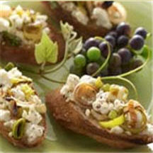 Brochette with Caramelized Leeks and Feta Cheese