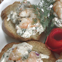 Grilled Shrimp and Dill Canapé