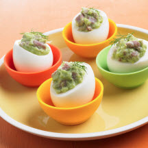 Ham and Avocado Deviled Eggs