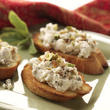 Pistachio Peppercorn Feta Crostini