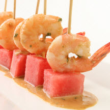 Watermelon and Shrimp Cocktail Skewers