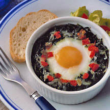 Baked Eggs and Spinach