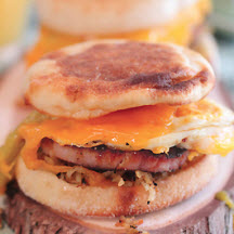 Ham & Cheddar Green Chile Breakfast Sandwich