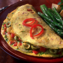 Spanish Omelet with Olives and Red Pepper