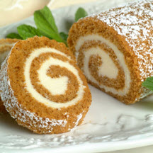 Pumpkin Cake Roll with Cream Cheese Filling