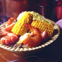 Fresh Corn and Boiled Shrimp Dinner