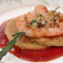 Garlic Shrimp and Fried Green Tomatoes