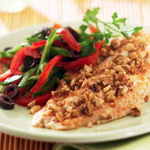 Nut-Crusted Catfish with Crisp Vegetable Slaw