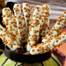 Chocolate-Dipped Pretzel "Bones"