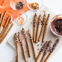 Spook-tacular Chocolate-Dipped Pretzels