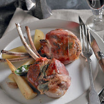 American Lamb Chop Saltimbocca with Parsnips and Roasted Jus