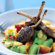 Mediterranean Lamb Cutlets with Kiwi Salsa