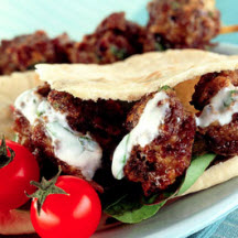 Minted Koftas in Pita Bread