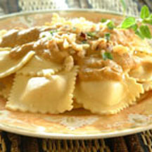 Cheese Ravioli with Pumpkin Sauce