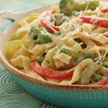 Italian Vegetable Creamy Fettuccine