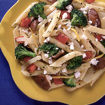 Penne Pasta with Lemon Infused Vegetables and Ricotta Salata