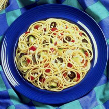 Spaghetti with Roasted Zucchini and Olives