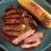 Grilled Porterhouse Chops with Chipotle Cilantro Butter