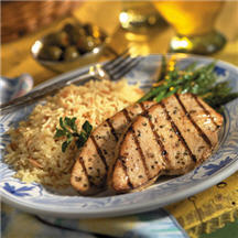 Greek Seasoned Turkey with Rice Pilaf