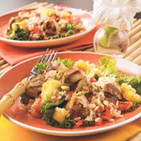 Grilled Chicken Rice Salad with Pineapple and Pistachios