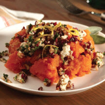 Baked Sweet Potatoes with Cranberry Gorgonzola Gremolata