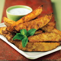 Curry Roasted Idaho Potato Wedges with Raita