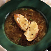 Vidalia Onion and Leek Soup with Pepato Cheese