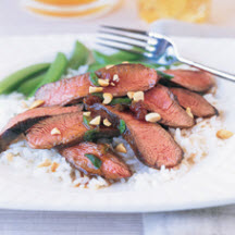 Beef Steak with Curried Onion-Plum Sauce