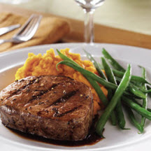 Espresso-Bourbon Steaks with Mashed Sweet Potatoes