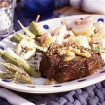 Steak with Roasted Garlic and Herbs