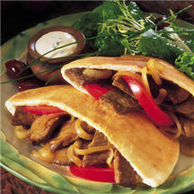 Stir-Fried Beef Gyros in Pitas