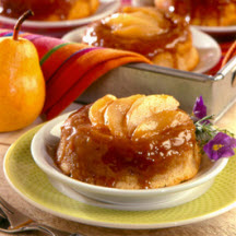 Amaretto Pear Upside Down Cakes