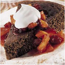 Gingerbread with Warm Cranberry Compote