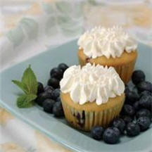 Honey Passion Fruit Blueberry Cupcakes