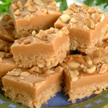 Crispy Peanut Butterscotch Fudge Squares