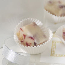 White Fudge with Crystallized Ginger & Cranberries