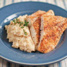 Oven-Baked Blackened Catfish & Savory Cheese Grits