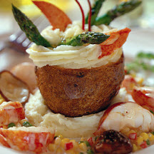 Twice Cooked Idaho® Potato, Grilled Asparagus and Maine Lobster Hash