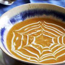 Spiderweb Pumpkin Curry Soup