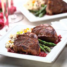 Table for Two Lamb Loin Chops with Madeira and Cherries