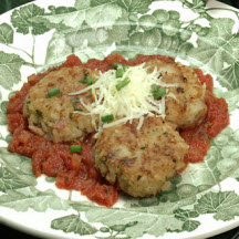 Mozzarella Risotto Cakes with Marinara Sauce