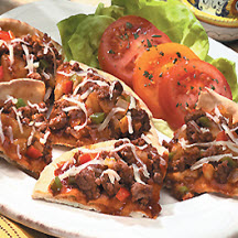 Barbecue Lamb Pita Pizza