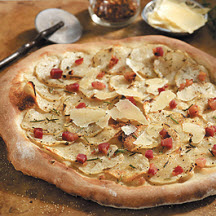 Sophia Pizza of Thinly Sliced Potatoes, Pancetta, Rosemary, Olive Oil