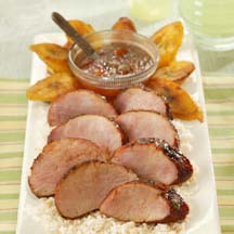 Chili Rubbed Pork Tenderloin with an Apricot Ginger Glaze