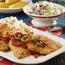 Country-Fried Pork & Peppers