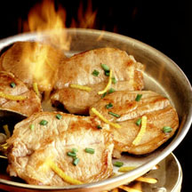 Pork Chops Flambé