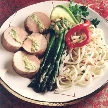 Stuffed Pork Tenderloin with Cilantro Lime Pesto