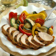 Thai Pork Tenderloin with Grilled Vegetables