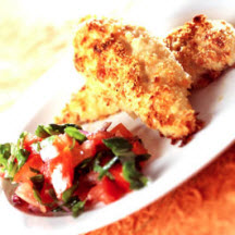 Crispy Chicken Fingers with Fresh Tomato Salsa