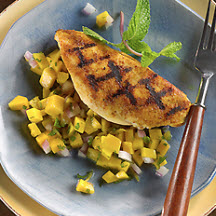 Grill Pan Chicken with Fiery Mango-Ginger Salsa